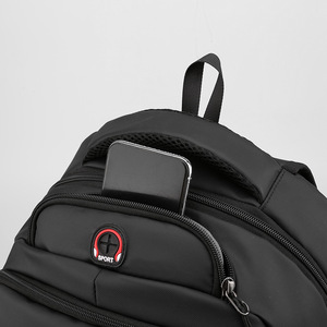 Men's <b>Backpack</b> Oxford Cloth 36-55L Large Capacity Business Travel Solid Color <b>Black</b> Detachable Straps Interior Zipper Pocket - Product Image 2