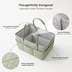 Organizador de Pañales Acolchado con Asa, Cesta de Almacenamiento Portátil para Guardería, para Mesa de Cambio - Product Image 2