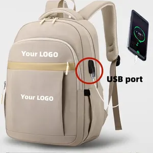 50PCS LOGO personalizado 16 pulgadas inteligente USB portátil Mochila De Negocios mochila reciclada personalizada mochilas escolares SAC a dos scolaire