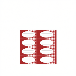 Etiquetas adhesivas Einkochwelt, 24 piezas, diseño a cuadros rojos para conservar frascos - Product Image 2