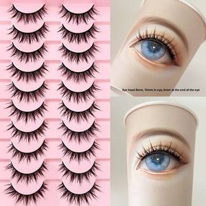 Cils en gros 009 faux cils végétaliens 10 paires de cils de marque privée en boîte pleine <span class=keywords><strong>bande</strong></span> cils personnaliser les cils - Product Image 3