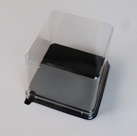 Boîte de rangement carrée en plastique PET de qualité alimentaire haute transparence avec impression UV pour l'emballage de gâteaux et de desserts, pâtisserie