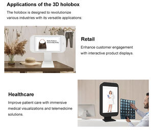 โฮโลแกรม21.5/32นิ้ว3D แอลซีดีหน้าจอสัมผัสโปร่งใสตู้แสดงผลหน้าจอสัมผัส capacitive สำหรับร้านค้าปลีกชั้นยืน - Product Image 3
