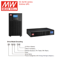 Mean Well ES-SU1K 1KVA 1000W Online UPS Power Supply Tipe Rak/Tower Konversi Ganda 110-300V Input Lebar CE