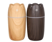 Diffuseur d'humidité d'air portable USB en forme de rose à grain de bois ultrasonique pour voiture, hôtel, maison et extérieur