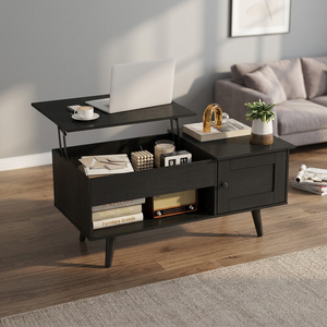 ATUNUS Modern <b>Coffee</b> <b>Table</b> with Linen Fabric and Metal Frame Adjustable Design Living Room Home Furniture Drop-Shipping to US - Product Image 3