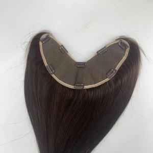Extensiones de Cabello con Clip en Forma de V, Cabello Humano Remy, Topper en Forma de V, Extensiones de Cabello con Clip Invisibles y Sin Costuras en Forma de V/U - Product Image 4