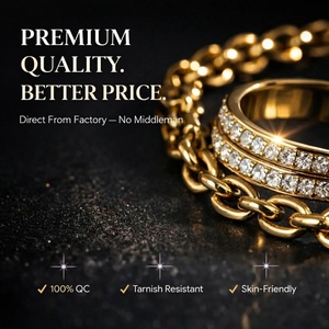 Nhà sản xuất vòng cổ đặt làm riêng, vòng cổ mạ vàng 18k bằng thép không gỉ, nhà thiết kế trang sức, nhẫn thời trang nữ, vòng tay bán buôn - Product Image 3