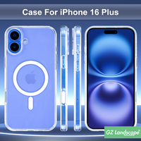 Couverture de téléphone innovante en tpu pc protection de contrôle de caméra étui de téléphone portable magnétique transparent pour iphone 16