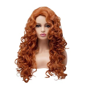 Peluca naranja rizada para fiesta de Carnaval peluca loca para Halloween carnaval Cosplay pelucas de salmonete - Product Image 5