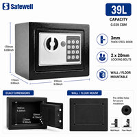 Safewell Digitaler Elektronischer Safe mit Tastatur 3mm Stahltür Sicherheitstresor für Zuhause Büro Hotel Schutz für Bargeld Schmuck