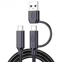 Câble de données USB4 JMAX 240w 2 en 1 Type C vers USB C pour disque dur, 40 Gbps USB3.2, câble de projection 8k un vers deux