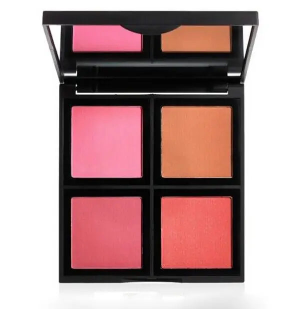 Paleta de blush para cosméticos, paleta de cores clássicas de abs, alta qualidade, 3 em 1