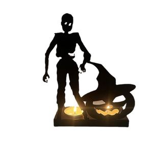 Dekorationen Gruselige Eisen-Kürbis-Hexen-Lichter Kerzenhalter Kerzenständer für Halloween-Abend - Product Image 5