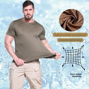 T-shirt Homme <span class=keywords><strong>Vintage</strong></span> Personnalisé à Manches Courtes Respirant Séchage Rapide Col Rond pour Entraînement et Activités de Plein Air – Motif Camouflage - Product Image 3