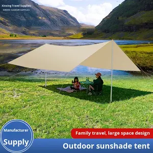Tente à <span class=keywords><strong>auvent</strong></span> pour camping en plein air, protection solaire portable, <span class=keywords><strong>auvent</strong></span> imperméable, camouflage, bâche hexagonale imperméable 1500-2000 mm, utilisation estivale - Product Image 2