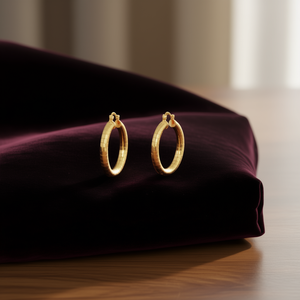 Gagun Gold <b>Hoop</b> <b>Earrings</b> 14K Plated Classic Style Unisex Everyday Wear Jewelry <b>Fine</b> <b>Earrings</b> - Product Image 2