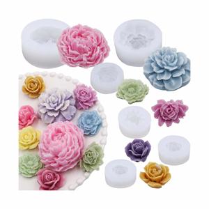 Flower Silicone Mould DIY Chocolate Fondant Rose Shaped Eco-Friendly Food Grade Disposable Cake Tools <b>Candle</b> <b>Mold</b> Aromatherapy - Product Image 1
