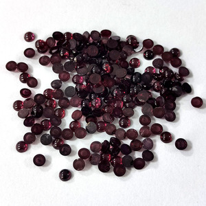 Granat violet naturel 3 mm, cabochon rond à fond plat, pierre précieuse en vrac pour la fabrication de bijoux - Product Image 2