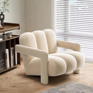 Sillón <span class=keywords><strong>de</strong></span> Terciopelo <span class=keywords><strong>de</strong></span> Estilo Nórdico Moderno con Estructura <span class=keywords><strong>de</strong></span> Madera para Sala <span class=keywords><strong>de</strong></span> Estar, Salón o Vestíbulo <span class=keywords><strong>de</strong></span> Hotel - Product Image 5