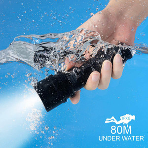 Linterna profesional subacuática de 18650 LM L2, <span class=keywords><strong>foco</strong></span> remoto recargable, para buceo, con correa de mano - Product Image 2