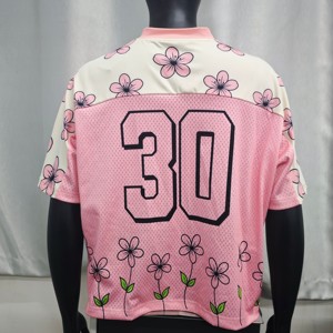 Maglia <span class=keywords><strong>da</strong></span> Football Americano Oversize Personalizzata, T-Shirt Retrò Street Fashion, Maglietta in Rete Streetwear per Uomo, T-Shirt <span class=keywords><strong>da</strong></span> Calcio e Rugby - Product Image 4