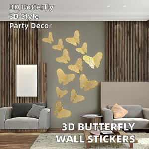 DAMAI - Adhesivos de Pared 3D de Papel con Diseño de Mariposas para Decoración del Hogar, Adhesivos de Mariposas para el Día de San Valentín, 12.8 cm - Product Image 2