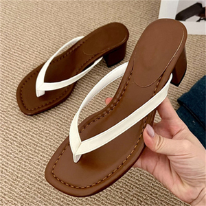 2025 Summer Fashion Women's Mid-Heel <b>Flip</b> <b>Flops</b> Breathable Soft Comfortable Open-Toe New Design Women's Shoes - Product Image 5