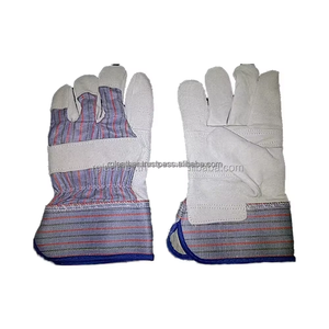 Gants de travail canadiens XL anti-coupure Gants de sécurité pour jardinage industriel Manchette en caoutchouc Cuir de vache fendu pour la résistance à la chaleur - Product Image 1