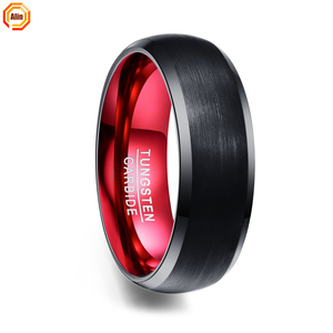 <span class=keywords><strong>Anillo</strong></span> de carburo de tungsteno biselado de alta calidad chapado en oro de 18 quilates de 6MM para boda de hombre - Product Image 6