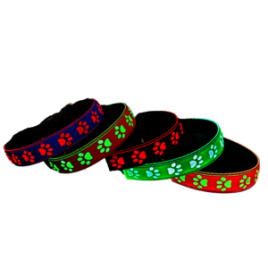 Coleira de Cachorro <span class=keywords><strong>LED</strong></span> de Luxo Recarregável USB HY <span class=keywords><strong>2026</strong></span> Nova e Mais Recente com Fitas e Padrão Sólido para Segurança Noturna Ajustável e com Luzes Piscantes - Product Image 1