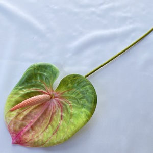 Fleur artificielle Anthurium en caoutchouc souple, 30cm-100cm, pour décoration de mariage et de maison, plante verte, décoration de vase de bureau - Product Image 3