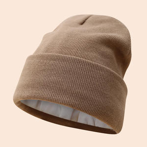 <span class=keywords><strong>Bonnet</strong></span> en acrylique tricoté pour femme avec doublure en satin Style cheveux protégeant le <span class=keywords><strong>bonnet</strong></span> de maintien au chaud <span class=keywords><strong>Bonnet</strong></span> de broderie pour temps froid - Product Image 5