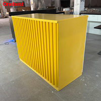 Îlot de cuisine compact en pierre de surface solide jaune, design de comptoir de bar pour la maison et les restaurants