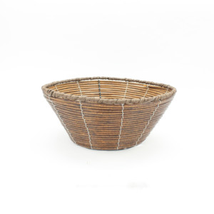 Panier de rangement mixte en forme de disque, cordon en <span class=keywords><strong>papier</strong></span> brun, tube en <span class=keywords><strong>plastique</strong></span> marron, panier de rangement - Product Image 2