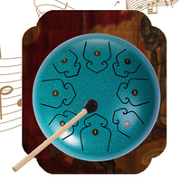 6-Inch Single Layer Steel Tongue Drum with Cowhide Heads for Kids Musical Instrument