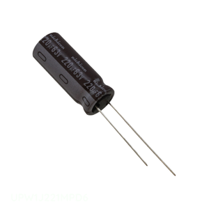 Condensador Original 220 uF UPW1J221MPD6, Aluminio, 220UF, 20%, 63V, Radial, de Orificio Pasante - Product Image 1