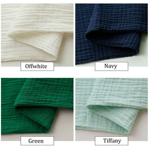 RTS – tissu en mousseline <span class=keywords><strong>de</strong></span> <span class=keywords><strong>gaze</strong></span> <span class=keywords><strong>Double</strong></span> froissé 100% <span class=keywords><strong>coton</strong></span> pour robe/pyjama/couverture - Product Image 5