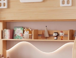 Letto a Castello Alto e <span class=keywords><strong>Basso</strong></span> per Bambini in Legno Massello Letto Multifunzionale a Due Piani - Product Image 6