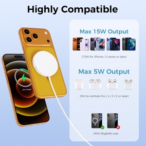 15W 휴대용 USB-C 마그네틱 고속 무선 충전기 및 휴대폰용 데스크탑 전원 어댑터 - Product Image 3