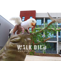 Handgemachte lebensechte Griffin und Baby Model Animatronic Raubvogel mit realistischen Federn für Zoo Adventure Park & Indoor