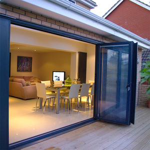 Puertas plegables biplegables, marco de aluminio, de vidrio, para patio - Product Image 1