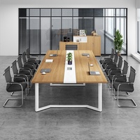 Table de conférence de grande taille de 4,5 m, mobilier de bureau de direction, tables et chaises de salle de réunion pour hôtel d'affaires, formation