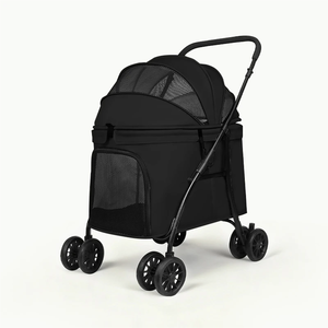 <span class=keywords><strong>Poussette</strong></span> <span class=keywords><strong>pour</strong></span> animaux de compagnie pliable légère et tendance de grande taille avec porte-gobelet, panier de promenade pratique - Product Image 4