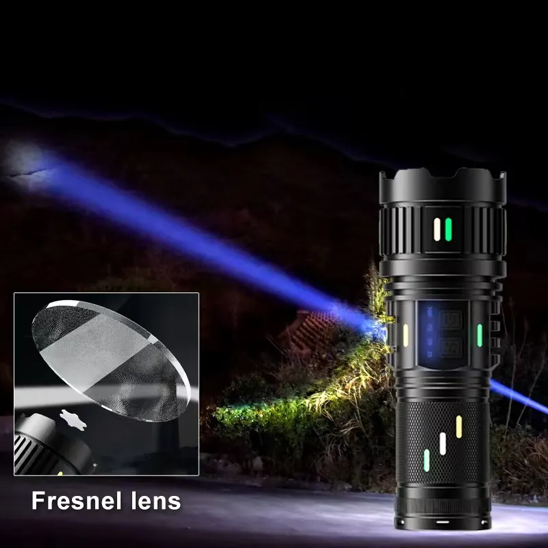 Aeternam trắng Laser ngân hàng điện Zoomable không thấm nước Fresnel ống kính có thể sạc lại USB LED Tactical Torch ánh sáng đèn pin