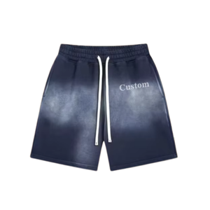 Shorts Rétro Délavés Effet Vieilli et Pulvérisé Style Streetwear Personnalisés pour Fabricants de Vêtements – Marque Tendance, Coupe Ample, Blanc, Unisexe - Product Image 3