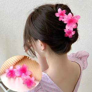 Pinzas de Pelo con Flores de 10 cm, Pinzas de Pelo Acrílicas Modernas y Elegantes para Mujer, Accesorios para el Cabello - Product Image 4