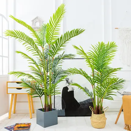 Plants Accessory Home Garden Decor Ornament Garden Plants Fake Palm Tree leaves Mini Plants Artificial Fern Areca Palm Tree Kwai