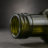 Bouteille Dorica ronde vide de qualité alimentaire supérieure, transparente et vert antique, 250 ml et 500 ml, pour sauce, bouteille en verre pour huile d'olive 500 ml