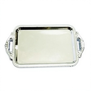 Plateau de service mini en acrylique argenté pour mariages, Noël, Halloween - Vente en gros, élégant, décoratif, pour bonbons, chocolats, cadeaux de fête - Product Image 1
